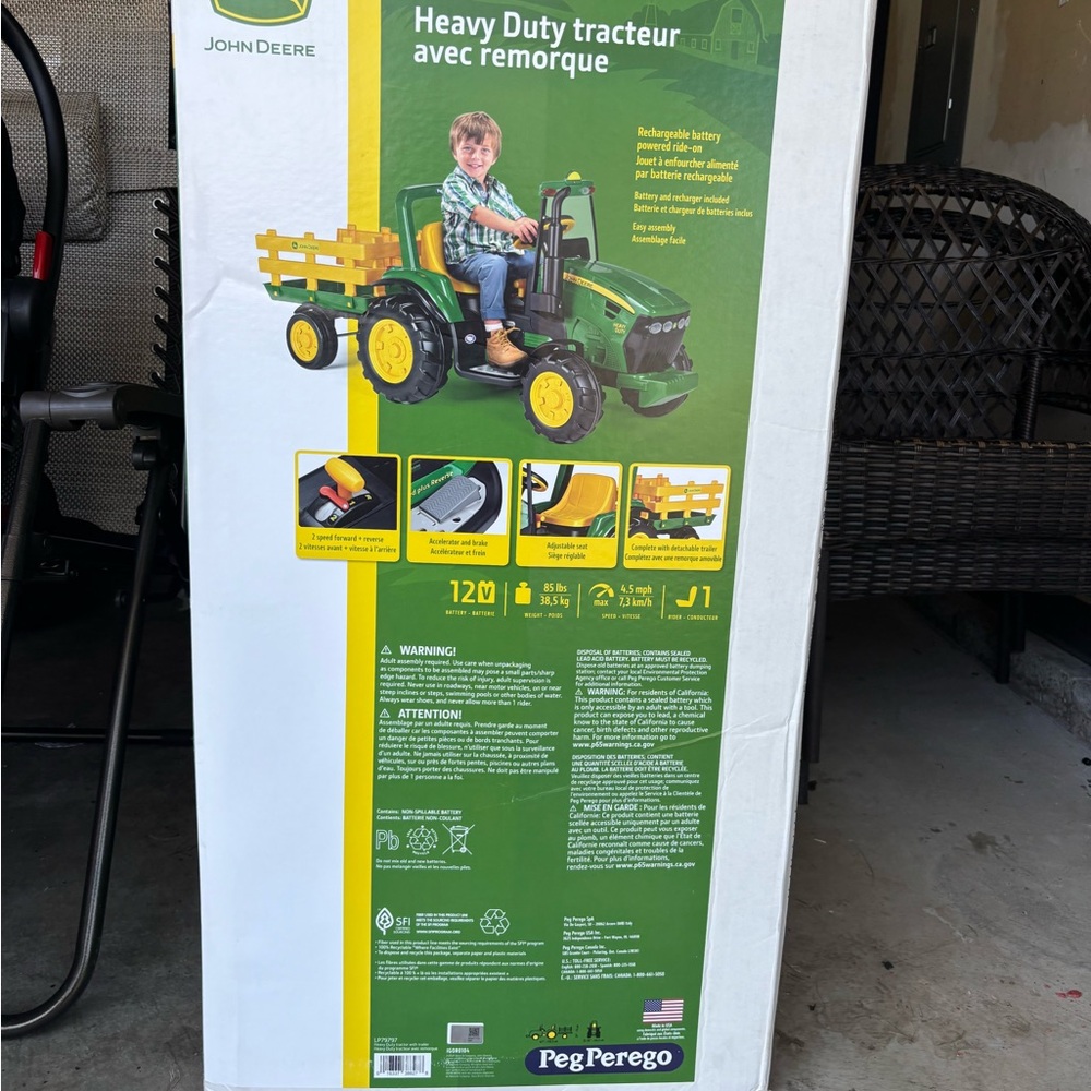 Peg Perego John Deere 12V Heavy Duty Tractor Powered Ride-On